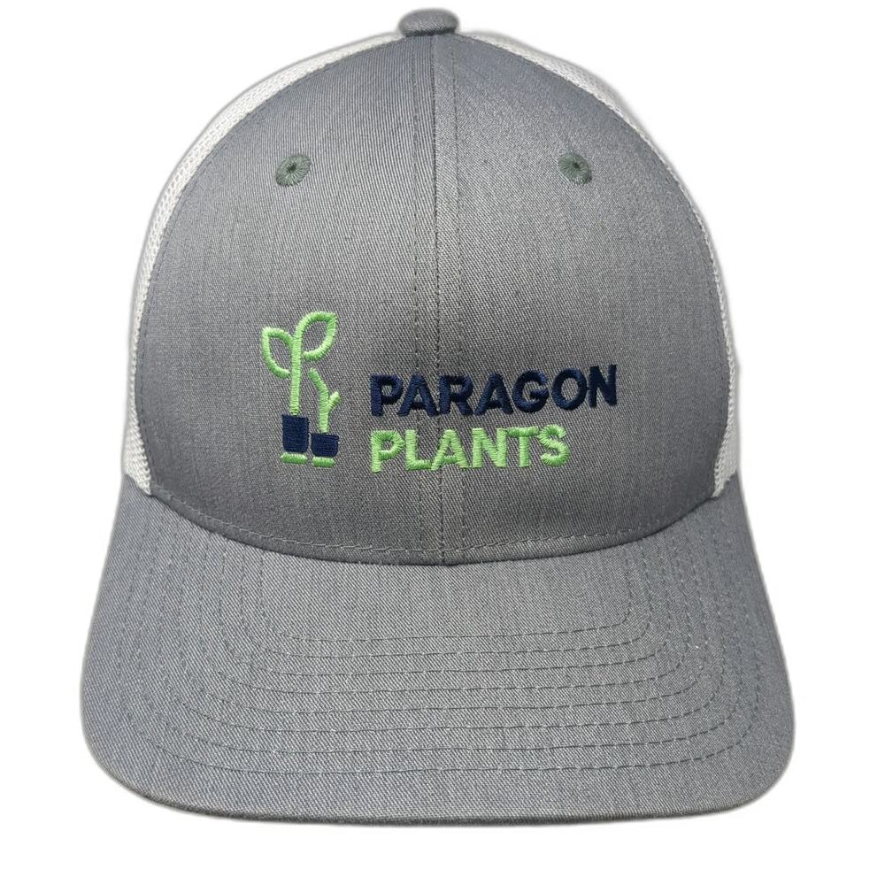 Allcaps Paragon Plants Trucker Hat Gray One Size Mesh Back Snapback Logo